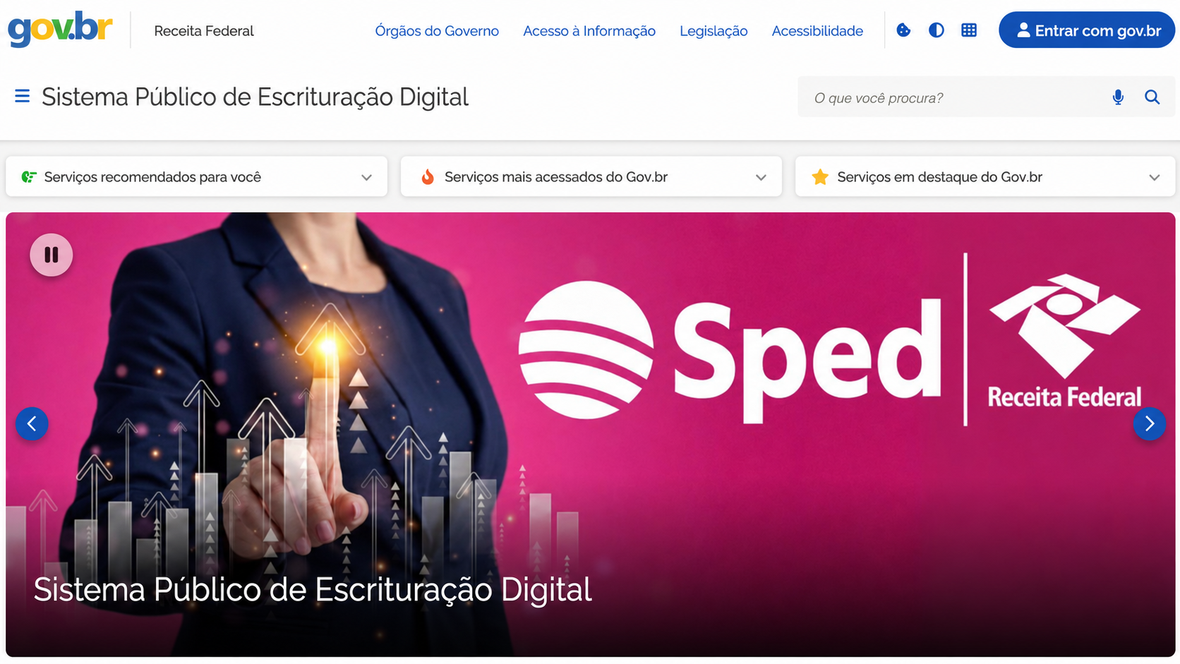 O portal do SPED da Receita Federal está em novo endereço